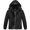 MoFiz Giacca Invernale Bambina Giacca sci Bambina Piumino Impermeabile Pile Antivento Giacche Ragazze Giacca In Softshell Con Cappuccio Nero M