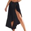Generisch sarong panno da donna in chiffon telo mare gonna da spiaggia bagno estivo bikini copertura up gonna avvolgente pareo foulard, nero, Taglia unica