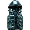 Kswlwccpp Piumino Smanicato Uomo, 2025 Piumino Smanicato Uomo - Nero Lucido Con Cappuccio Gilet Invernale Imbottito Leggero Caldo Giacca S-4Xl