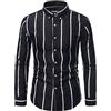 PRJN Camicia Casual da Uomo in Cotone a Quadri con Maniche Lunghe in Cotone a Quadri Camicie Eleganti Business Regular Fit Lavoro da Sposa autunnoa Righe Colletto Abbottonato vestibilità Slim