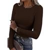 TrendiMax Maglia Donna a Manica Lunga Top a Girocollo Casual Slim Fit Piano Basic Sexy Crop Top Pullover Jersey
