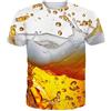 Loveternal muscolio Magliette Uomo Unisex T-Shirt 3D Birra Stampato Magliette Uomo Divertenti Manica Corta Camicia L