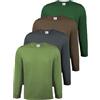 ALPIDEX Maglia Uomo Manica Lunga 100% Cotone Basic Tinta Unita Elasticizzato Maglia Intima Sottocamicia Girocollo, Taglia:4XL, Colore:Forest