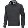 MeiLayM Maglioni Uomo Invernali con Collo Alto Pullover in Pile Zip 1/4 Maglione Slim Leggero Maglia Caldo Lunga Manica Felpa Basic Casual Sweater Grigio,M