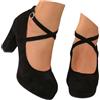 Hanraz Mary Janes Pumps - Scarpe da donna in pelle scamosciata, eleganti e larghe, con tacco a blocco, larghezza H