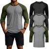 Geyoga Confezione da 3 Magliette da Uomo A Manica 3/4, Girocollo, Stile Baseball, Traspiranti E Sportive