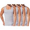 BestSale247 - Canottiera intima classica da uomo, a coste sottili, 100% cotone, confezione da 2 o 4 pezzi, colore: Bianco/Nero/Grigio melange Grigio mélange X-Large