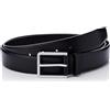 Calvin Klein Cintura Uomo 3.5 cm Bombed Belt Cintura in Pelle, Nero (Black), 115 cm