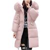 MJGkhiy Piumino Donna Invernale Lungo Curvy Cappotto con Cappuccio In Pelliccia Elegante Caldo Giubbotto Parka Taglie Forti Piumini Abbigliamento Invernali Antivento Giacca Pesante Giubbino con Zip