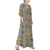 Generic Vestiti Donna Estivi Lunghi in Lino Abiti Abito da Donna in Stile Camicia Lunga Cotone e Lino con Stampa Scozzese a Maniche Lunghe a Maniche Lunghe con Vestiti Lunghi Estivi Abiti (Green XL)