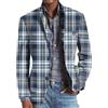 ZDSUHYIW Giacca a quadri, da uomo, vintage, casual, per le mezze stagioni, business, corto, elegante, invernale, per il tempo libero, con tasche, giacche moderne da uomo, Blu scuro, XXL