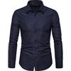 YAOTT Camicia a Pois da Uomo Top Manica Lunga a Pois Camicia Formale Camicia Elegante Camicia in Popeline Camicia Slim Fit/Morbido/Comodo/Non stirabile/Non Piega Cotone Pullover Blu Scuro XL
