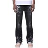 Oanviso Jeans Uomo Y2K Streetwear Denim Flared Baggy Pants A Nero XL