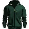 MEDUOLA Uomo con Cappuccio Zip Cardigan Giacca Sportiva Jogging Felpa con Cappuccio Ragazzi e Uomini Felpa con Zip Tasca Multifunzionale Cardigan con Cappuccio M,D14 Verde