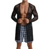 Cave Hero Vestaglia a rete Cardigan - vestaglia sexy parzialmente transarente a maniche lunghe