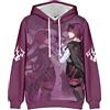 AMOMA Unisex Cosplay Gioco Honkai Star Rail 3D Stampato Felpa con Cappuccio Pullover con Tasca(M,Kafka)