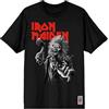 Iron Maiden Greyscale Axe Uomo T-Shirt Nero 100% Cotone Regular