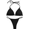 Amexo Costume da Bagno Donna, Triangolo Imbottito Costumi da Mare Due Pezzi Triangolo Halterneck Swimwear Triangolo e String Bikini