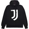JUVENTUS Felpa Nera Uomo con Cappuccio e Logo Bianco Stampato - 100% Originale - 100% Prodotto Ufficiale (Taglia XS)
