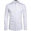 PARKLEES - Camicia da uomo a manica lunga, slim fit, facile da stirare, con colletto a punta, per l'ufficio e il tempo libero, Bianco puro., XL