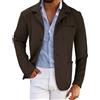 Generisch Sakko - Giacca sportiva da uomo, vestibilità normale, con 3 bottoni, elegante blazer, giacca per il tempo libero, slim fit, giacca da lavoro, tinta unita, con tasche, casual, moderna, per matrimonio