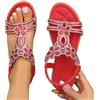 Sobzia Scarpe Donna Estive,Sandali Donna Estive Gioiello Comodi Eleganti Sandalo da Spiaggia Antiscivolo Lavabili Scarpe Estivo Morbida Punta Aperta Ciabatte Leggero Bohémien Rosso 36