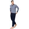 Il Granchio Pigiama Uomo Invernale Felpato in Caldo Jacquard Pigiama Uomo Felpato Effetto Lana (2047-AZZURRO, M)