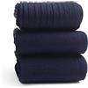 GATTI A POIS Box da 3 Calze lunghe uomo in puro Filo di Scozia 100% filato naturale made in italy, TRE TAGLIE e tre lavorazioni diverse colore BLU NOTTE
