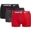 NIKE Dri-Fit Essential Micro, Boxer Trunk da Uomo in Microfibra (IT, Testo, S, Regular, Regular, Swoosh Life Print/Uni Red/Black)