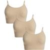 UnsichtBra Set da 3 Bustier Senza Ferretto per Donna | Confezione Multipla di Reggiseni Bralette con Spalline Sottili | Indumenti Base per Lo Sport e Lo Yoga, Top Bustier (3 x Beige, S-M)