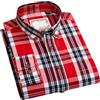 Adhdyuud Camicie da uomo casual 100% cotone a quadri primavera business a maniche lunghe a quadretti classiche morbide, S