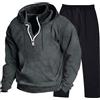 Generico Tuta Completa Uomo Casual Invernale Completo Sportiva Comode Offerta Tuta Ginnastica Felpa Senza Cappuccio Mezza Zip E Pantaloni Tute 2 Pezzi Sport Running Fitness Set Palestra Abbigliamento