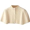 LIUYUYOUGO Scialle Donna Elegante,Donne Caldo Spalla Scialle Mantello Corto Merino Lana Lavorato A Maglia Scialle Poncho Vintage Trecce Cardigan Aperto Davanti Bottone Spalla Coprispalle Per Trench
