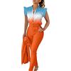 NaLatia Completo Donna Elegante Tailleur Estivo Casacca E Pantaloni Cerimonia Curvy Set Abbigliamento 2 Pezzi Ufficio Formale Costume Lavoro Completino Casual Outfit
