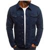 seiveini Giacca di Jeans Uomo Giubbotto in Denim con Bottone e Tasca Autunno Invernale Cappotto Trucker Jacket Vintage A Marina XXL