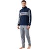 Viterbo Biancheria Pigiama Uomo Invernale in Morbido Micro Pile LMW00323 (Navy/Grigio MelMedio, XL)