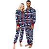 Giggling Getup Pigiama Natalizio per Adulti Con Cappuccio, da Uomo, Con Stampa Nordica, Blu, Medium