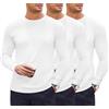 Ekouaer Uomo Maglietta Termica Manica Lunga per Ciclismo Running, Bianco 3 Pezzi, M