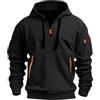 Jabidoos Felpa Zip Uomo - Felpe Uomo con Zip e Cappuccio Hoodie Leggera con Tasche Felpa Sportiva Cotone Felpe Lavoro Pullover Tinta Unita Casual Maglione Autunno Inverno