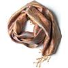 ufash Sciarpa in 100% seta Pashmina dall'India per donna e uomo, motivo Paisley, 160 x 35 cm - fazzoletto in seta pura, marrone