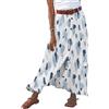 shownicer Gonna Lino Donna Elegante Curvy Gonna Lunga in Cotone e Lino con Spacco Estiva Gonna Boho Spiaggia B Blu XXL