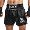 FENIX Pantaloncini da Muay Thai, kickboxing, MMA, BJJ, Sparring, Grappling, combattimento, sport, arti marziali, allenamento, palestra, pantaloncini tradizionali con coulisse, Nero/Bianco, M