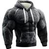 generic Felpa con cappuccio da uomo in morbida flanella, vestibilità rilassata con muscolo 3D, felpa con cappuccio, comodo abbigliamento da casa e indumenti da notte, Grigio, M