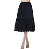 BEAUTELICATE Sottogonna Donna Cotone Lunga sotto Gonna Sottoveste Mezza Gonna con Bordo in Pizzo Vita Elastica (Anglaise Lace - Nero - 70cm, M)