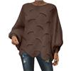 GMQWRK Maglioni con maniche a pipistrello da donna girocollo asimmetrico orlo irregolare pullover in maglia felpe larghe casual a maniche lunghe top lavorato a maglia maglione maglieria camicia per