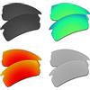 EZReplace Lenti di ricambio per occhiali da sole Oakley Flak 2.0 XL OO9188 (lenti polarizzate), Carbon Black + Spring Green + Fire Red + Metal Silver, Taglia unica