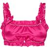 Satini Bralette Sissy Spalline a Volant, Rosa Fucsia, XXL