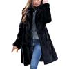 Generic Cappotto lungo da donna in pelliccia sintetica caldo invernale scollo a V maniche lunghe giacca elegante stile casual comodo autunno moda taglie forti cappotto esterno
