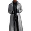Generico Trench Cappotto da uomo Tinta Unita a Maniche Lunghe Gotico Slim Fit Trench da Uomo in Pelle Moda Retrò Cappotto Lungo in Pelle Sintetica Giacche
