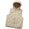 JIEDOUKEJI Gilet smanicato Donna Piumino Leggero Gilet Trapuntato con Cappuccio Giubbotto Imbottito Giubbino smanicato Giacca Giacche Imbottiti Piumini senza Maniche Donna Piuma Invernale Taglie Forti Beige 3XL